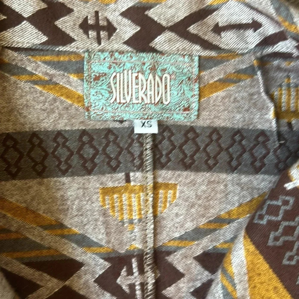 Aztec Print Three Button Blazer Silverado Western XS - Picture 4 of 10